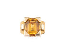 Bague Tank en or rose et citrine - Castafiore