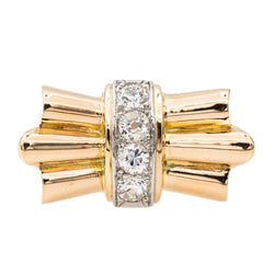 Bague Tank en or rose et diamant - Castafiore