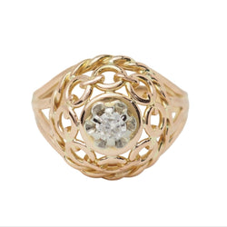 Bague Tank en or rose et diamant - Castafiore