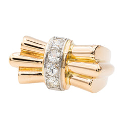 Bague Tank en or rose et diamant - Castafiore