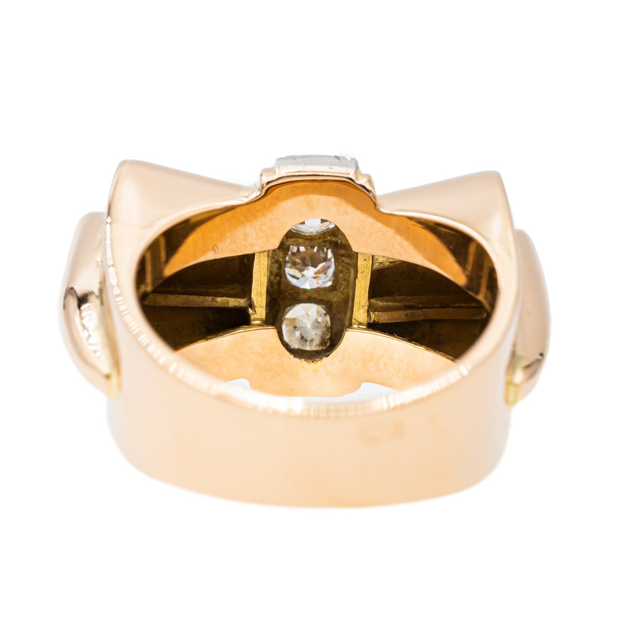 Bague Tank en or rose et diamant - Castafiore