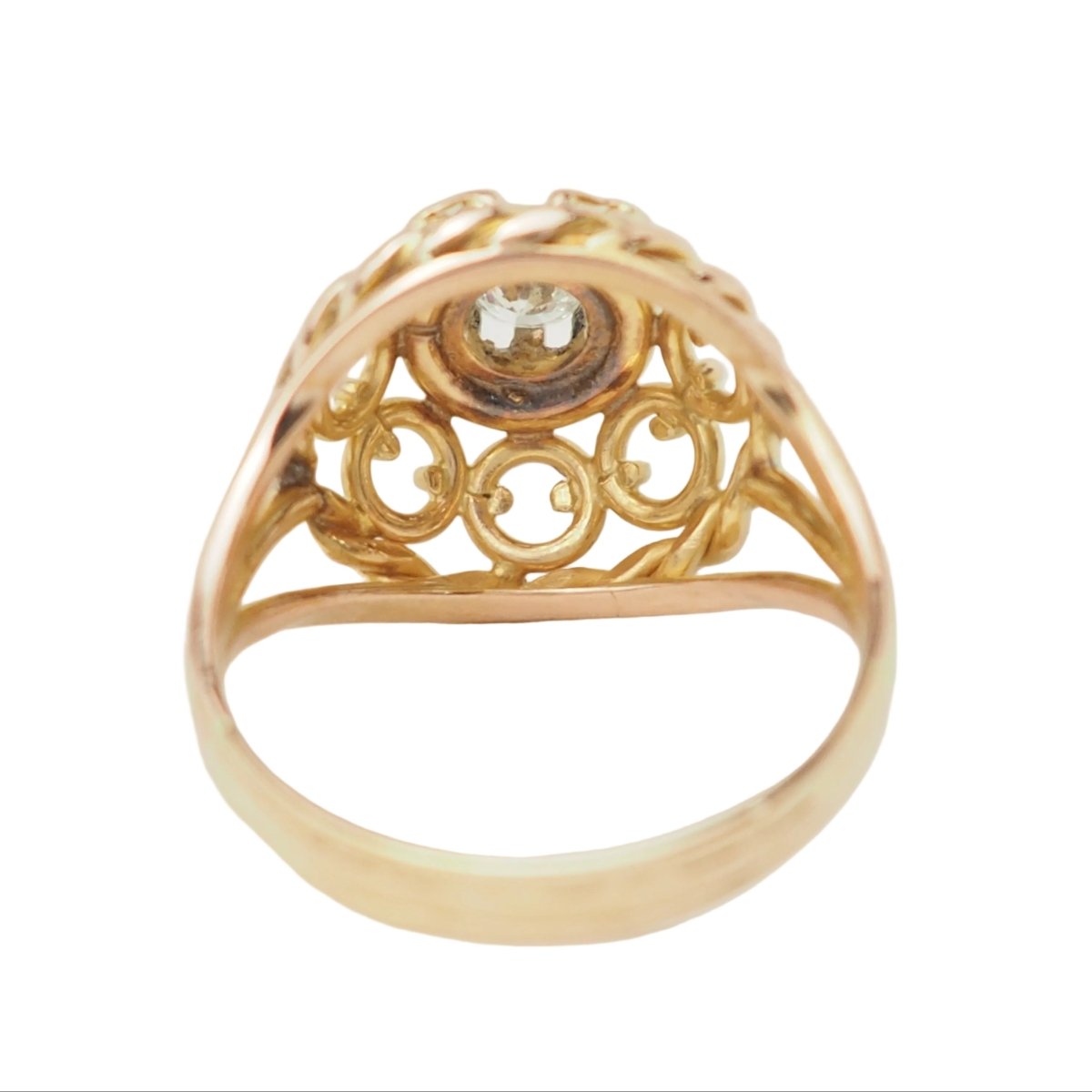 Bague Tank en or rose et diamant - Castafiore