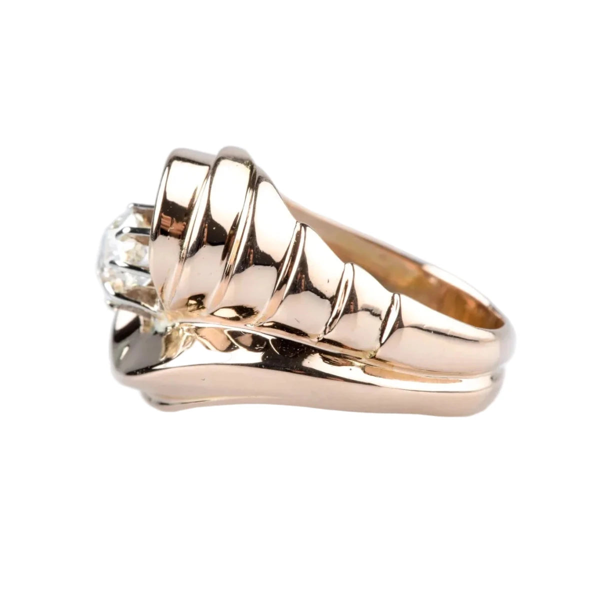 Bague Tank en or rose et diamant - Castafiore