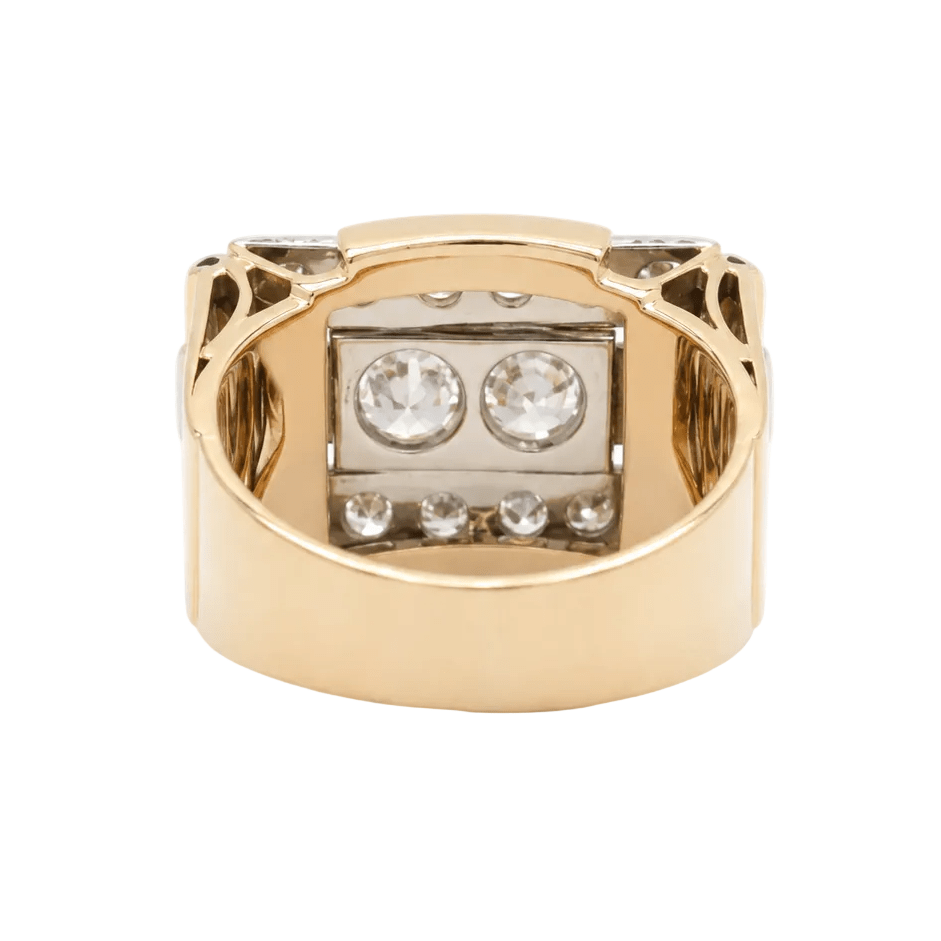 Bague Tank en or rose et diamants - Castafiore