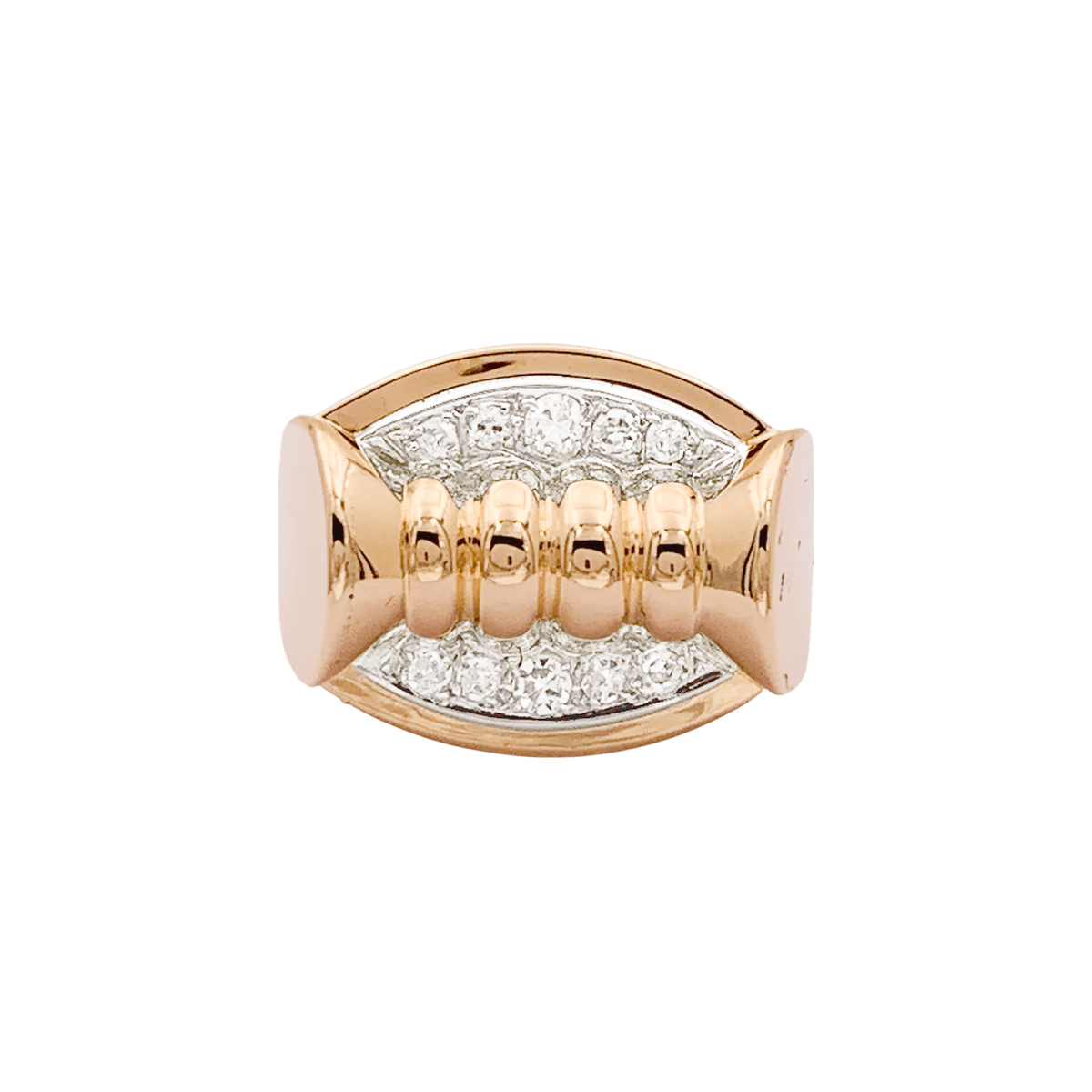Bague Tank en or rose et diamants - Castafiore