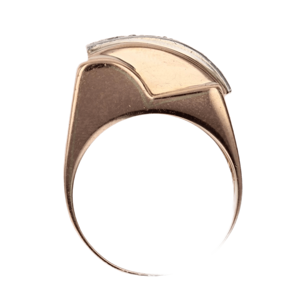 Bague Tank en or rose et diamants - Castafiore