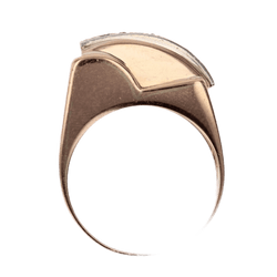 Bague Tank en or rose et diamants - Castafiore