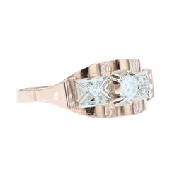 Bague Tank en or rose et diamants - Castafiore