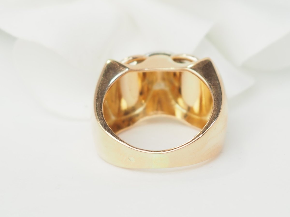 Bague Tank en or rose et diamants - Castafiore