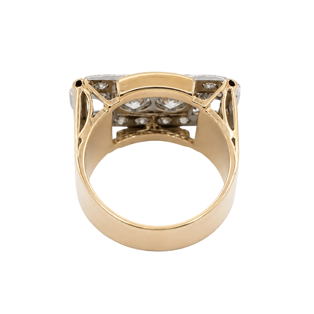 Bague Tank en or rose et diamants - Castafiore