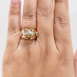 Bague Tank en or rose et diamants - Castafiore