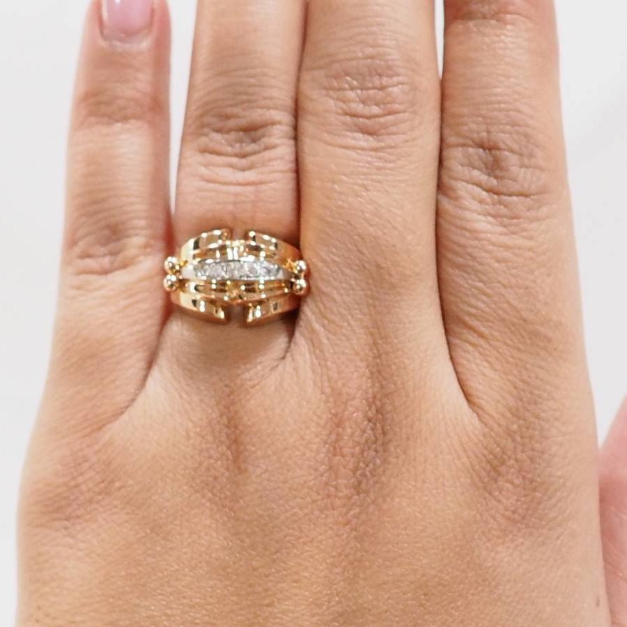 Bague Tank en or rose et diamants - Castafiore