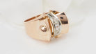 Bague Tank en or rose et diamants - Castafiore