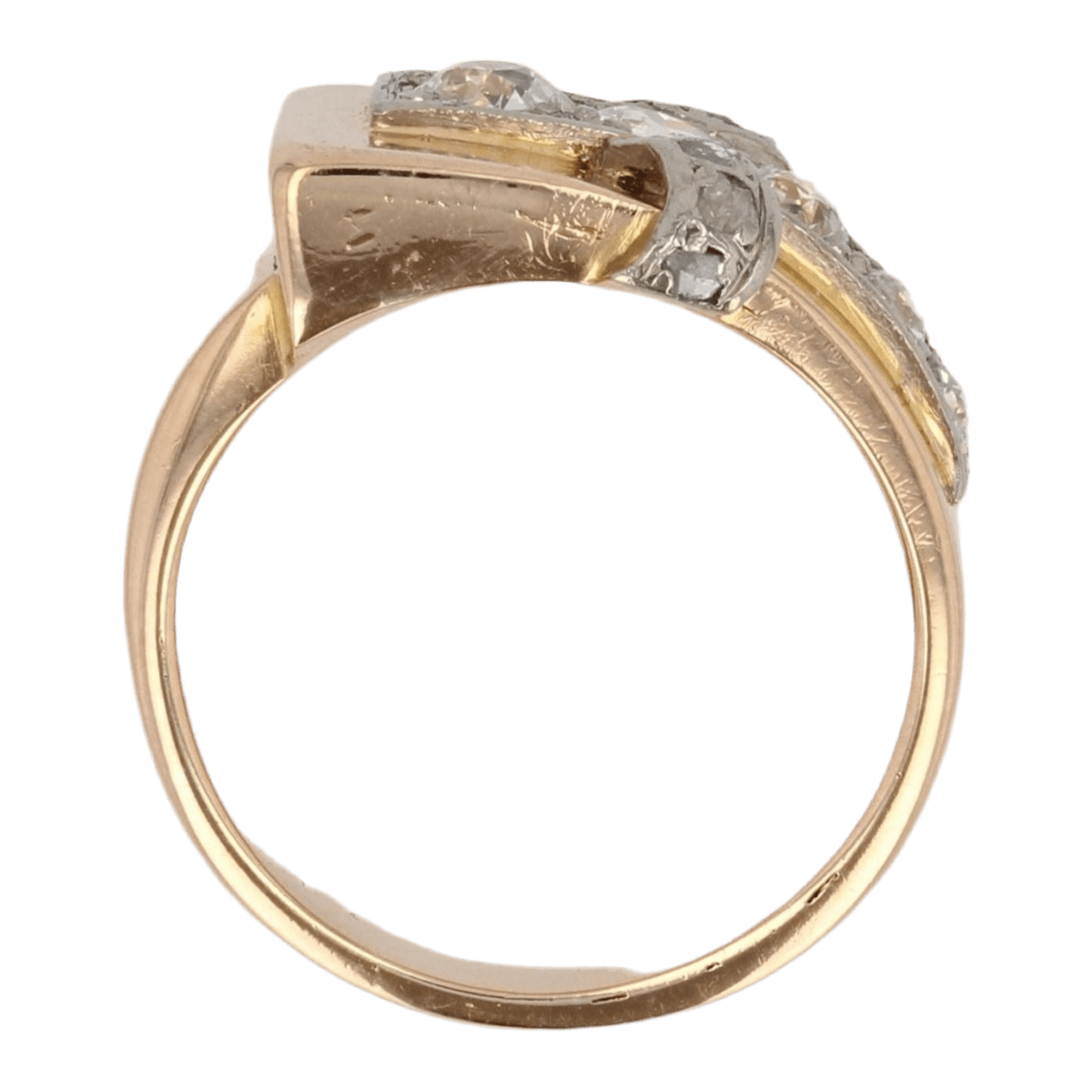 Bague Tank en or rose et diamants - Castafiore