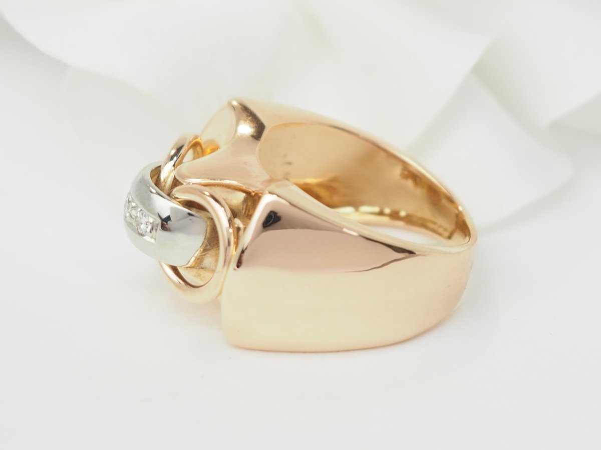 Bague Tank en or rose et diamants - Castafiore