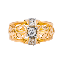 Bague Tank en or rose et diamants - Castafiore