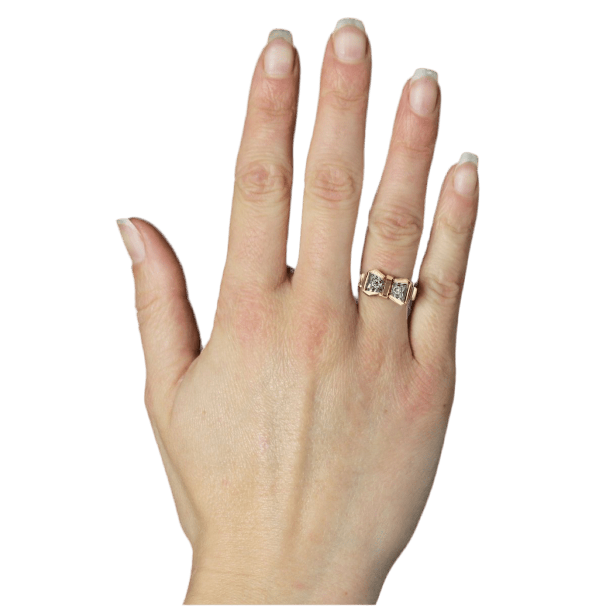 Bague Tank en or rose et diamants - Castafiore