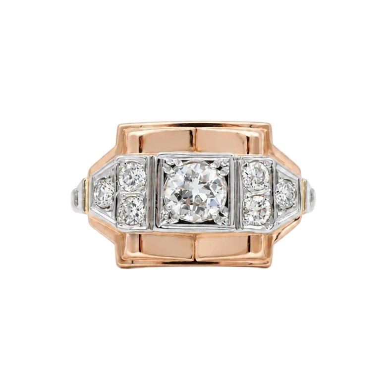 Bague Tank en or rose et diamants - Castafiore