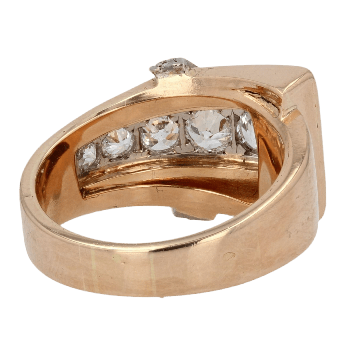 Bague Tank en or rose et diamants - Castafiore