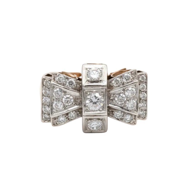 Bague Tank en or rose et diamants - Castafiore