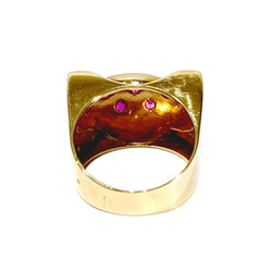 Bague Tank en or rose et rubis - Castafiore