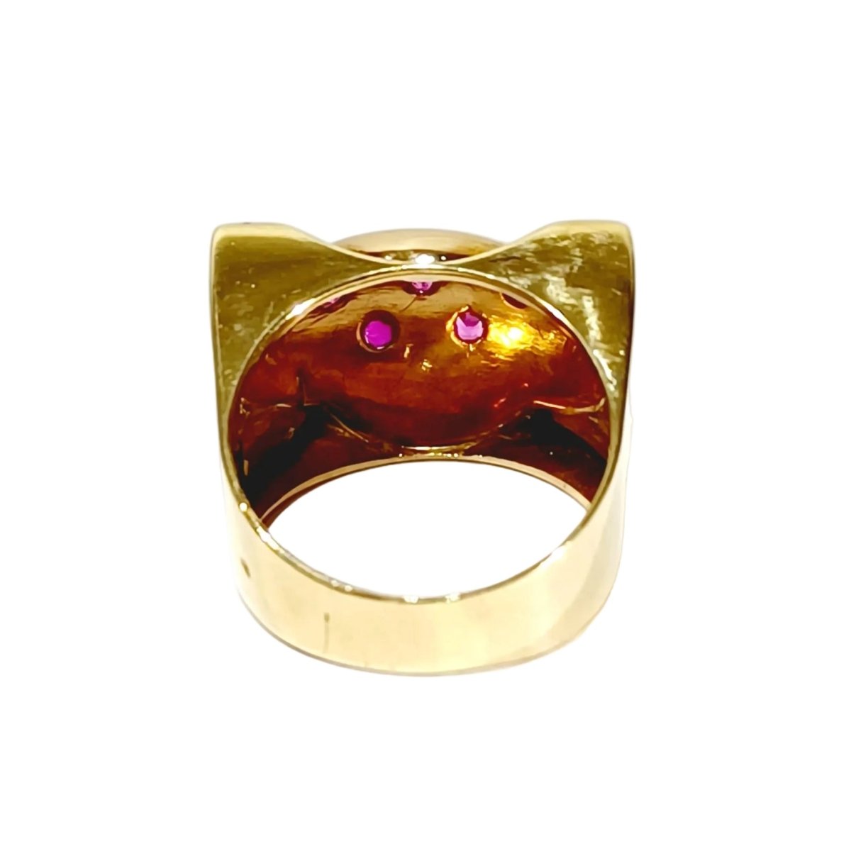 Bague Tank en or rose et rubis - Castafiore