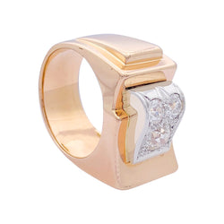 Bague Tank en or rose, platine, diamants. - Castafiore