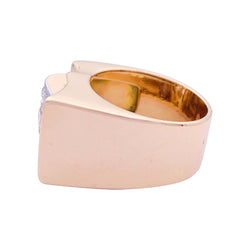 Bague Tank en or rose, platine, diamants. - Castafiore