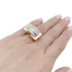Bague "Tank" en or rose, platine et diamant - Castafiore