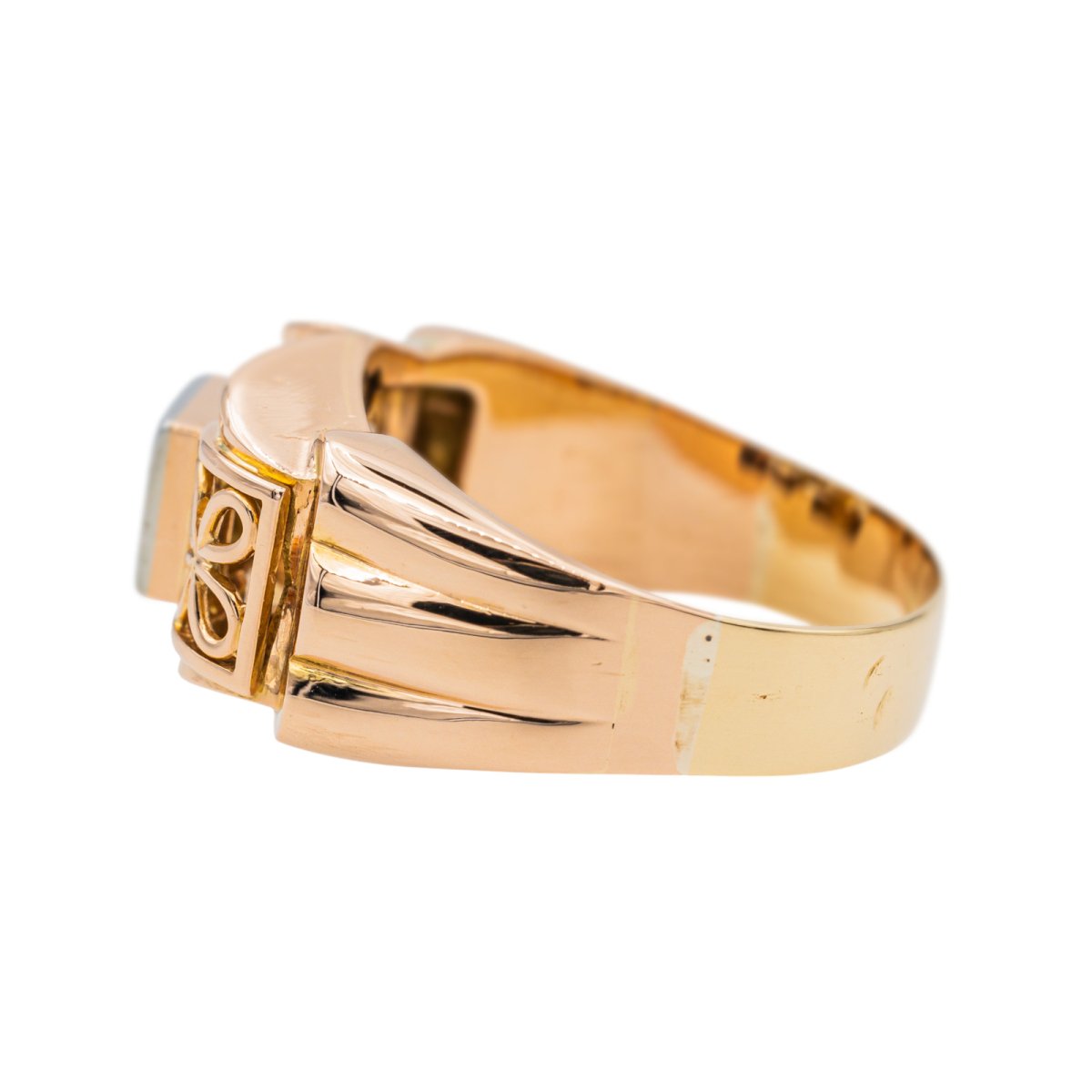 Bague Tank en or rose, platine et diamant - Castafiore