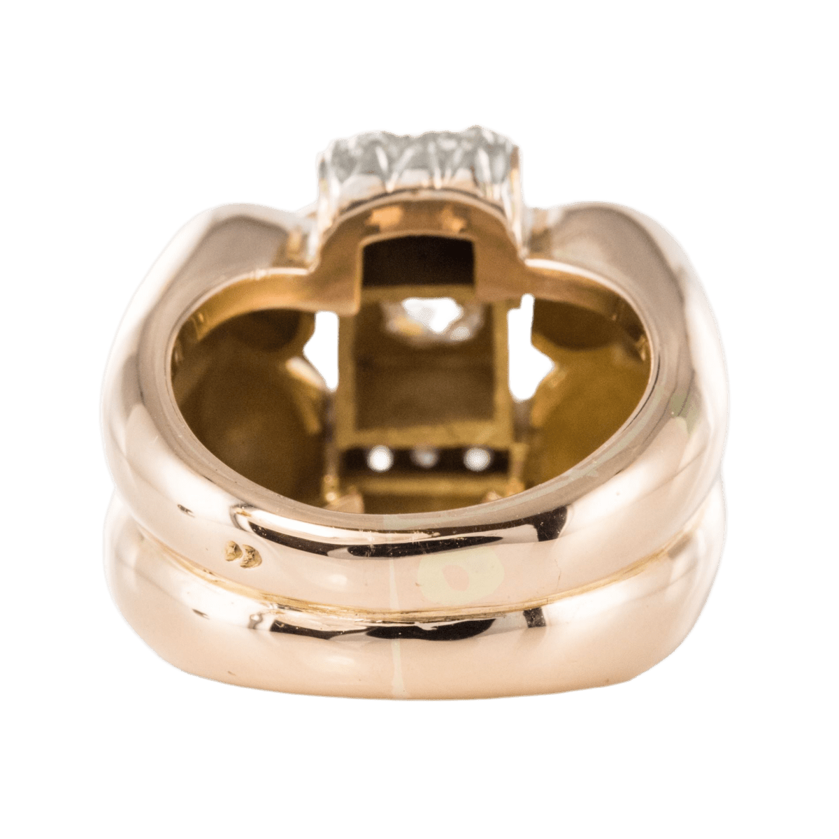 Bague Tank en or rose, platine et diamant - Castafiore