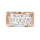 Bague "Tank" en or rose, platine et diamant - Castafiore