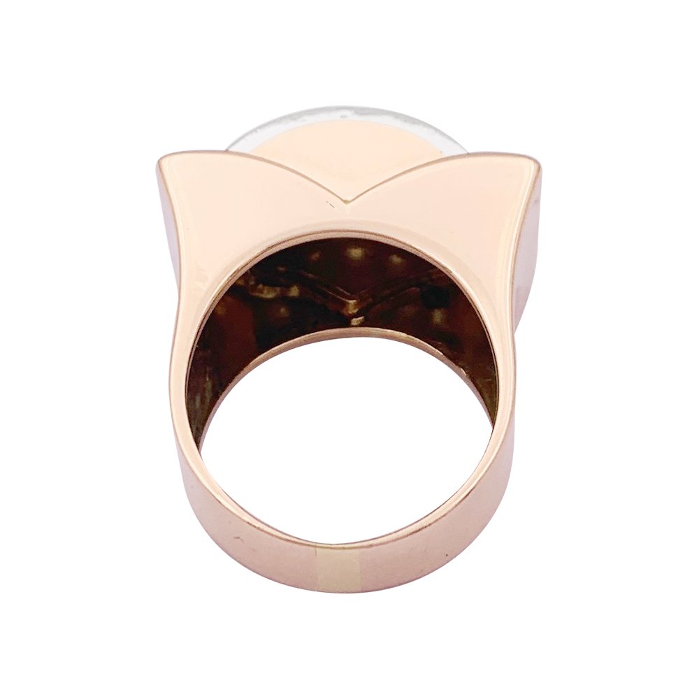 Bague "Tank" en or rose, platine et diamant - Castafiore