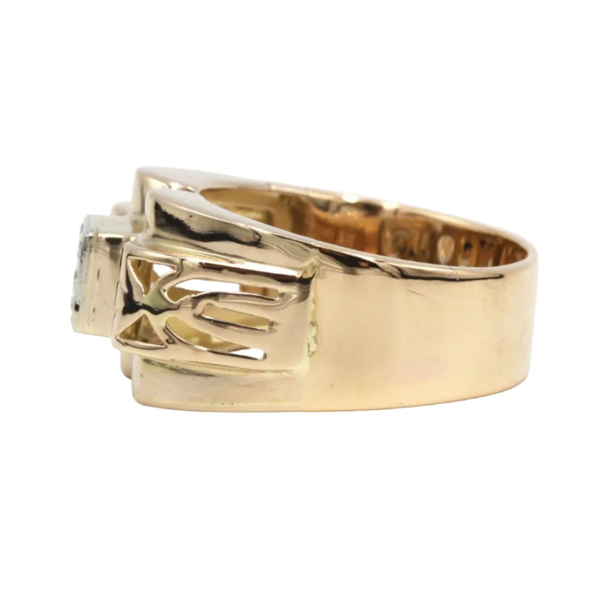 Bague Tank en or rose, platine et diamant - Castafiore