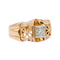 Bague Tank en or rose, platine et diamant - Castafiore