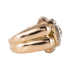 Bague Tank en or rose, platine et diamant - Castafiore