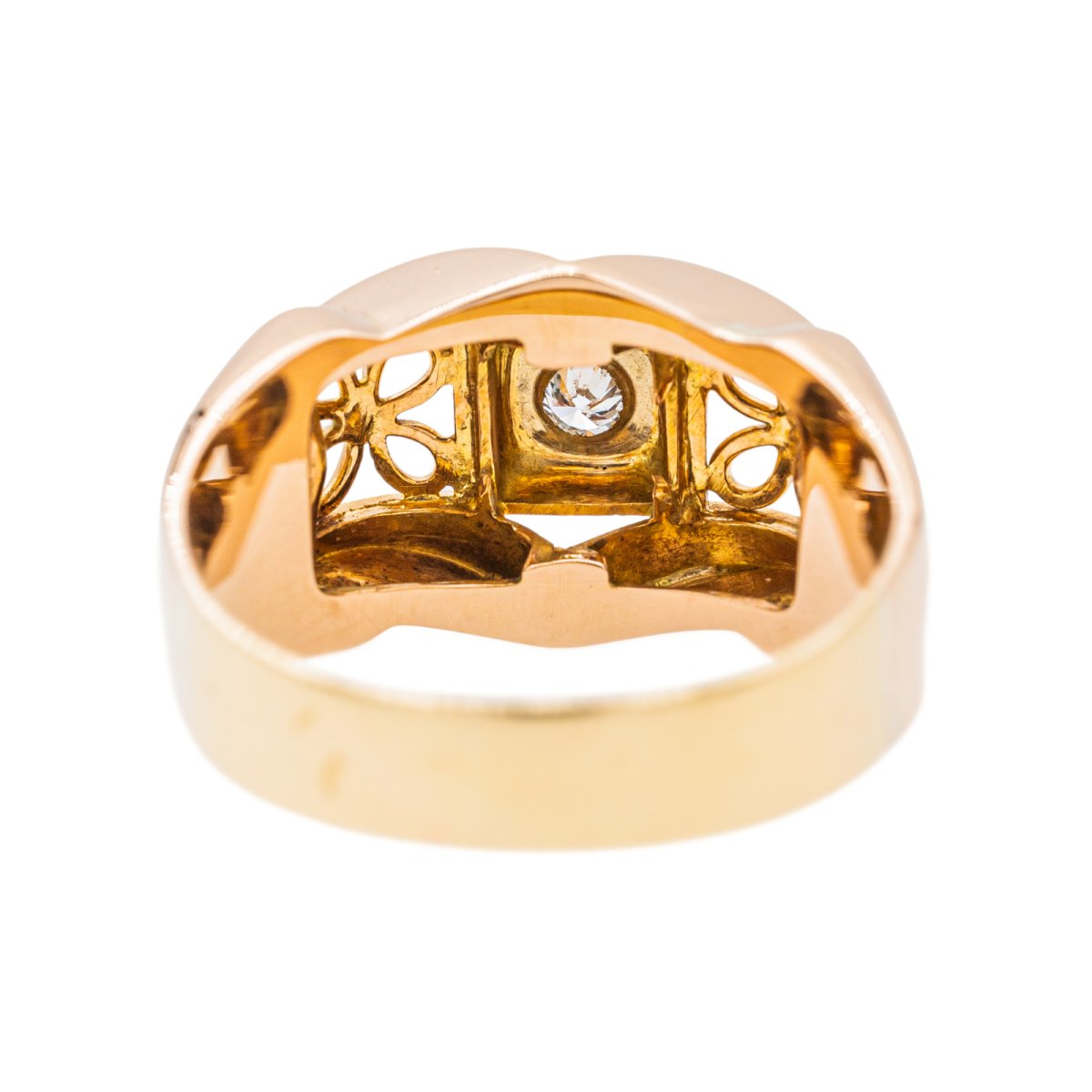 Bague Tank en or rose, platine et diamant - Castafiore