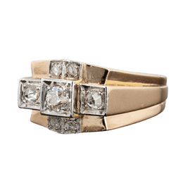 Bague Tank en or rose, platine et diamants - Castafiore