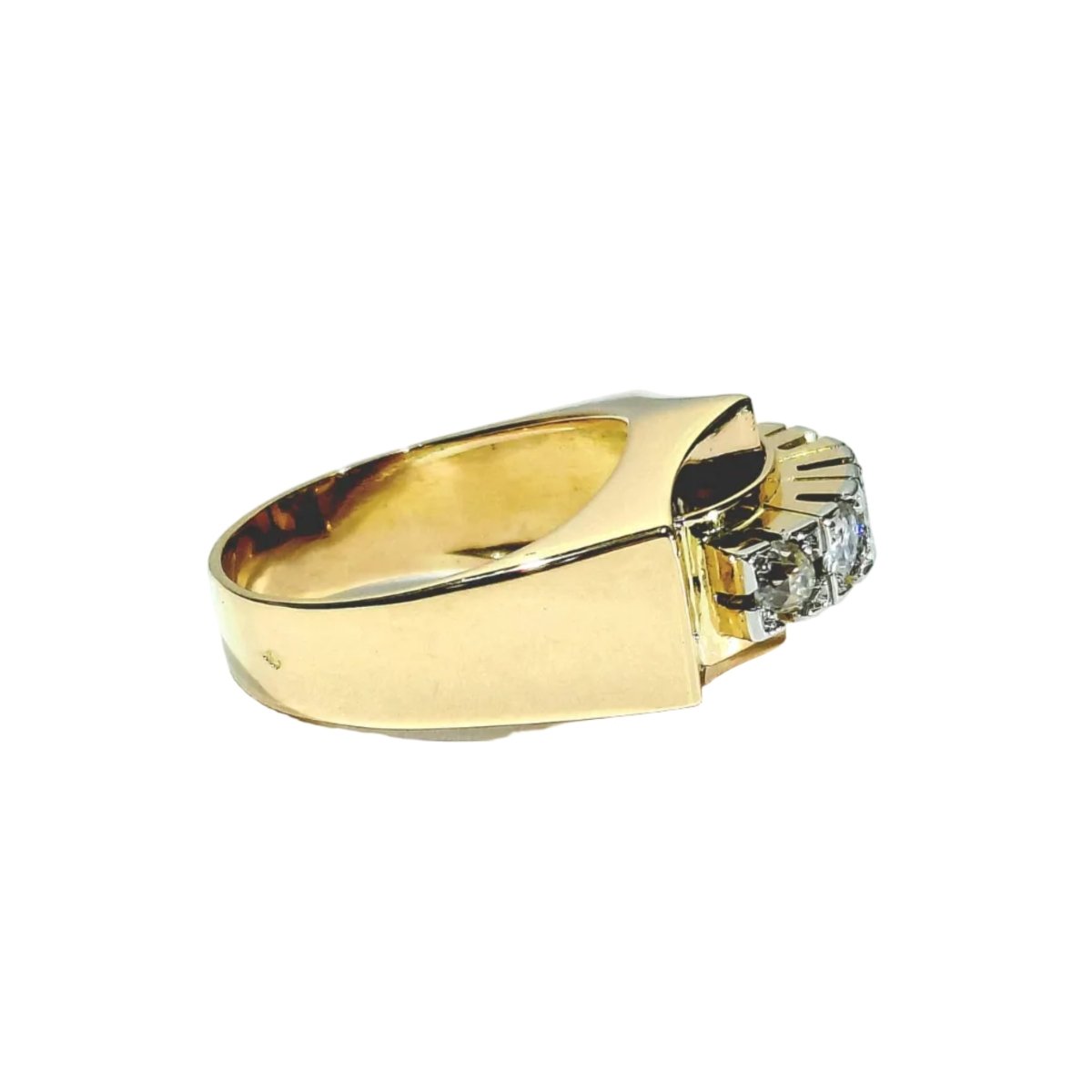 Bague Tank en or rose, platine et diamants - Castafiore