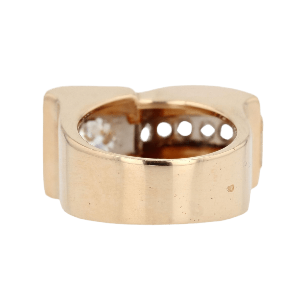 Bague Tank en or rose, platine et diamants - Castafiore