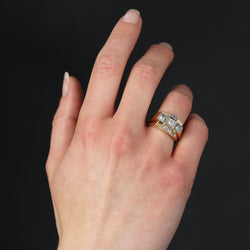 Bague Tank en or rose, platine et diamants - Castafiore