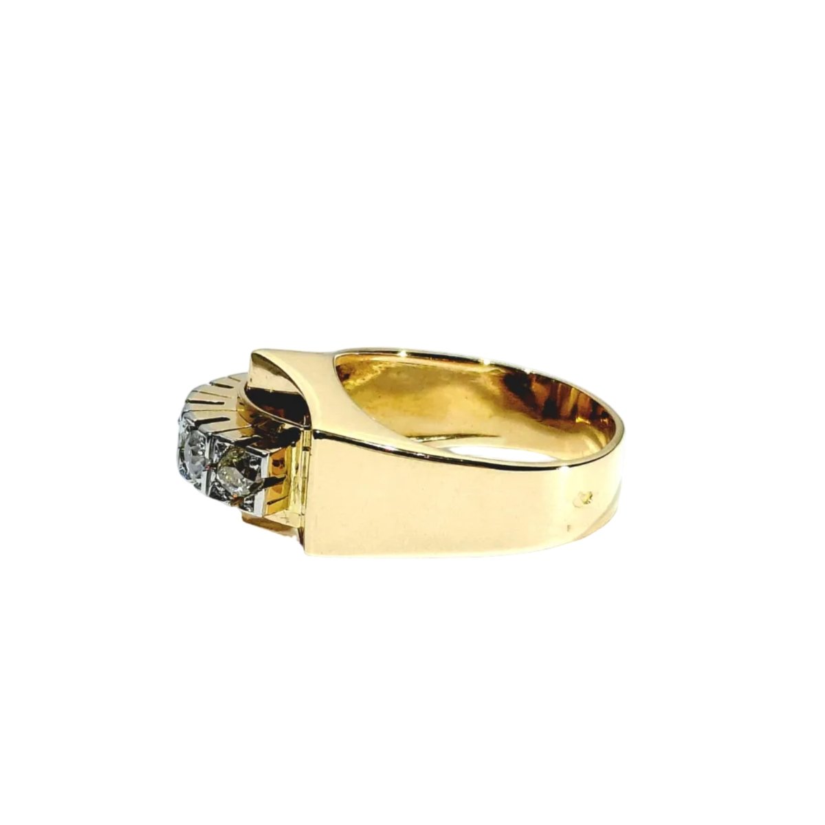 Bague Tank en or rose, platine et diamants - Castafiore