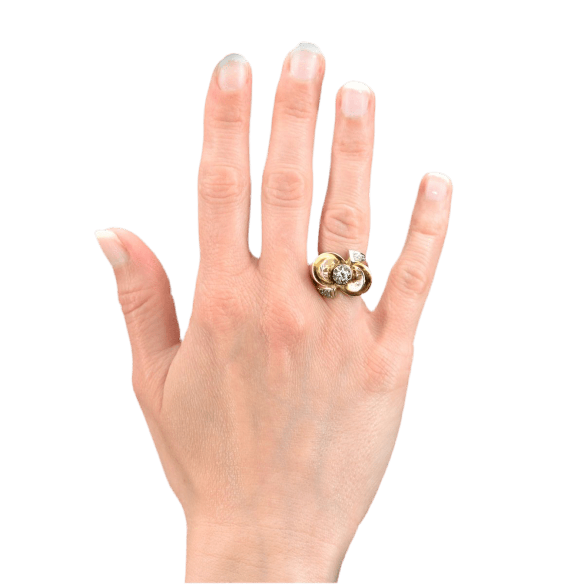 Bague Tank en or rose, platine et diamants - Castafiore