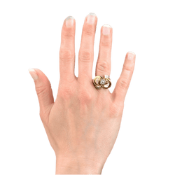 Bague Tank en or rose, platine et diamants - Castafiore