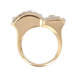 Bague Tank en or rose, platine et diamants - Castafiore