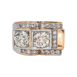 Bague Tank en or rose, platine et diamants - Castafiore