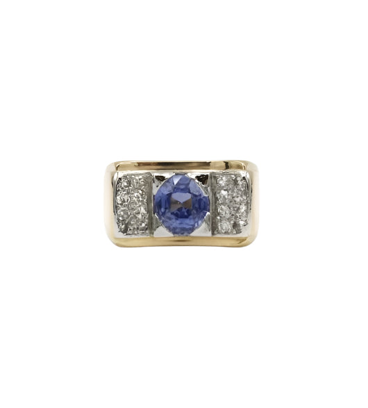 Bague Tank en or, saphir et diamants - Castafiore
