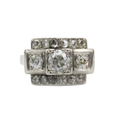 Bague Tank en platine et diamants - Castafiore