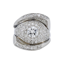 Bague Tank en platine et diamants - Castafiore