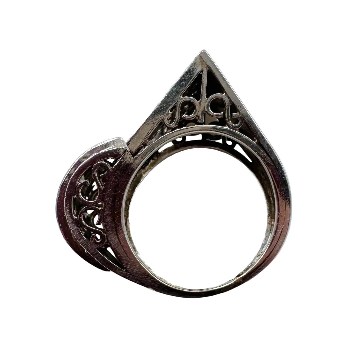 Bague Tank en platine et diamants